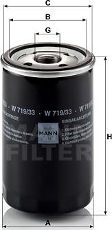 Mann-Filter W 719/33 - Eļļas filtrs autodraugiem.lv