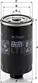 Mann-Filter W 719/21 - Eļļas filtrs autodraugiem.lv