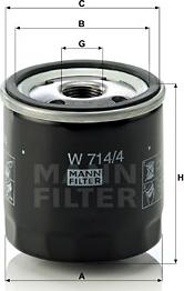 Mann-Filter W 714/4 - Eļļas filtrs autodraugiem.lv