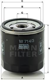 Mann-Filter W 714/3 - Eļļas filtrs autodraugiem.lv