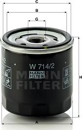 Mann-Filter W 714/2 - Eļļas filtrs autodraugiem.lv