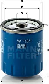 Mann-Filter W 716/1 - Eļļas filtrs autodraugiem.lv