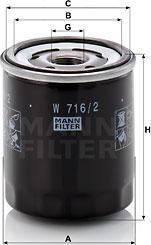 Mann-Filter W 716/2 - Eļļas filtrs autodraugiem.lv