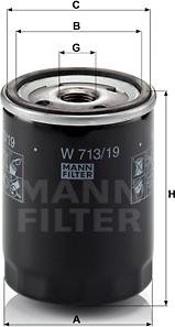 Mann-Filter W 713/19 - Eļļas filtrs autodraugiem.lv