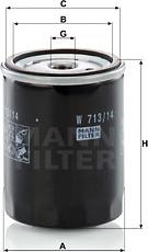 Mann-Filter W 713/14 - Eļļas filtrs autodraugiem.lv