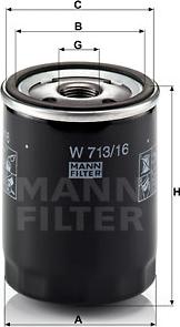 Mann-Filter W 713/16 - Eļļas filtrs autodraugiem.lv