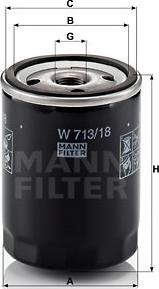 Mann-Filter W 713/18 - Eļļas filtrs autodraugiem.lv