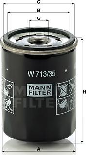 Mann-Filter W 713/35 - Eļļas filtrs autodraugiem.lv