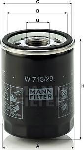 Mann-Filter W 713/29 - Eļļas filtrs autodraugiem.lv