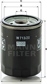 Mann-Filter W 713/20 - Eļļas filtrs autodraugiem.lv