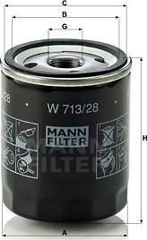 Mann-Filter W 713/28 - Eļļas filtrs autodraugiem.lv