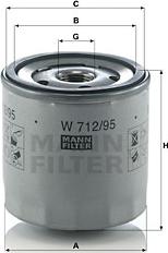 Mann-Filter W 712/95 - Eļļas filtrs autodraugiem.lv