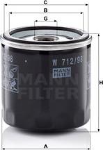 Mann-Filter W 712/98 - Eļļas filtrs autodraugiem.lv
