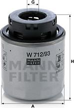 Mann-Filter W 712/93 - Eļļas filtrs autodraugiem.lv