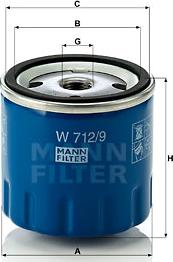 Mann-Filter W 712/9 - Eļļas filtrs autodraugiem.lv