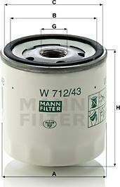 Mann-Filter W 712/43 - Eļļas filtrs autodraugiem.lv