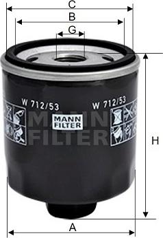 Mann-Filter W 712/53 - Eļļas filtrs autodraugiem.lv