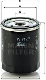 Mann-Filter W 712/6 - Eļļas filtrs autodraugiem.lv