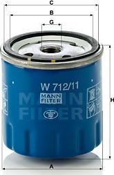 Mann-Filter W 712/11 - Eļļas filtrs autodraugiem.lv