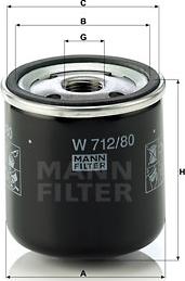 Mann-Filter W 712/80 - Eļļas filtrs autodraugiem.lv