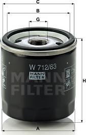 Mann-Filter W 712/83 - Eļļas filtrs autodraugiem.lv