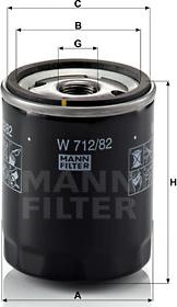 Mann-Filter W 712/82 - Eļļas filtrs autodraugiem.lv