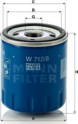 Mann-Filter W 712/8 - Eļļas filtrs autodraugiem.lv