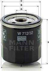 Mann-Filter W 712/32 - Eļļas filtrs autodraugiem.lv