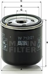 Mann-Filter W 712/21 - Eļļas filtrs autodraugiem.lv
