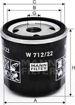 Mann-Filter W 712/22 - Eļļas filtrs autodraugiem.lv