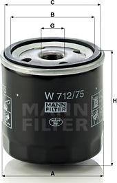 Mann-Filter W 712/75 - Eļļas filtrs autodraugiem.lv