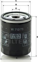 Mann-Filter W 712/73 - Eļļas filtrs autodraugiem.lv