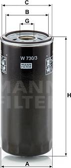 Mann-Filter W 730/3 - Eļļas filtrs autodraugiem.lv