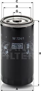 Mann-Filter W 724/1 - Eļļas filtrs autodraugiem.lv