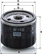 Mann-Filter W 77/2 - Eļļas filtrs autodraugiem.lv