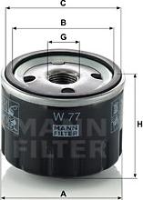 Mann-Filter W 77 - Eļļas filtrs autodraugiem.lv