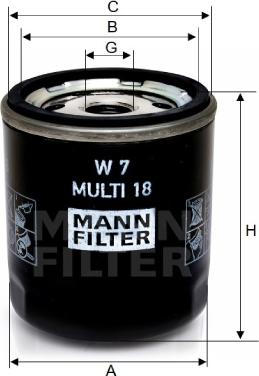 Mann-Filter W 7 MULTI 18 - Eļļas filtrs autodraugiem.lv