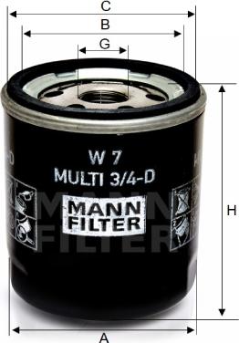 Mann-Filter W 7 MULTI 3/4-D - Eļļas filtrs autodraugiem.lv