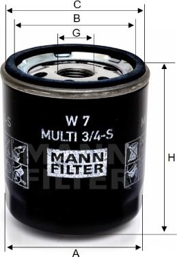 Mann-Filter W 7 MULTI 3/4-S - Eļļas filtrs autodraugiem.lv