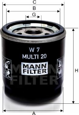 Mann-Filter W 7 MULTI 20 - Eļļas filtrs autodraugiem.lv