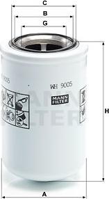 Mann-Filter WH 9005 - Filtrs, Hidropacēlāja sistēma autodraugiem.lv