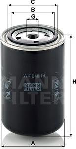 Mann-Filter WK 940/19 - Degvielas filtrs autodraugiem.lv