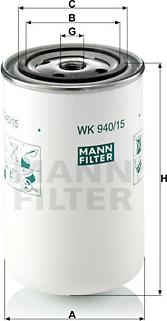 Mann-Filter WK 940/15 - Degvielas filtrs autodraugiem.lv