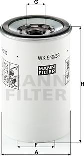 Mann-Filter WK 940/33 x - Degvielas filtrs autodraugiem.lv