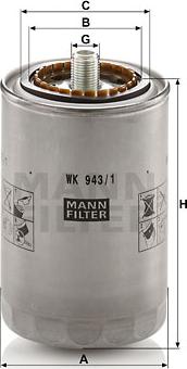 Mann-Filter WK 943/1 - Degvielas filtrs autodraugiem.lv