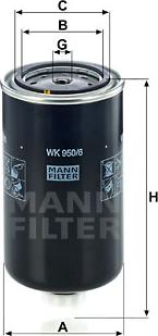 Mann-Filter WK 950/6 - Degvielas filtrs autodraugiem.lv