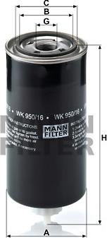 Mann-Filter WK 950/16 x - Degvielas filtrs autodraugiem.lv