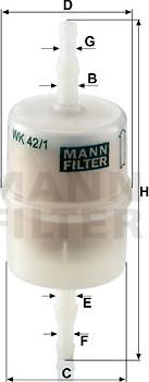 Mann-Filter WK 42/1 - Degvielas filtrs autodraugiem.lv