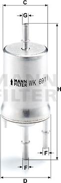 Mann-Filter WK 69/1 - Degvielas filtrs autodraugiem.lv