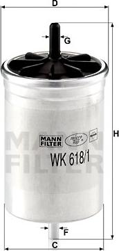 Mann-Filter WK 618/1 - Degvielas filtrs autodraugiem.lv